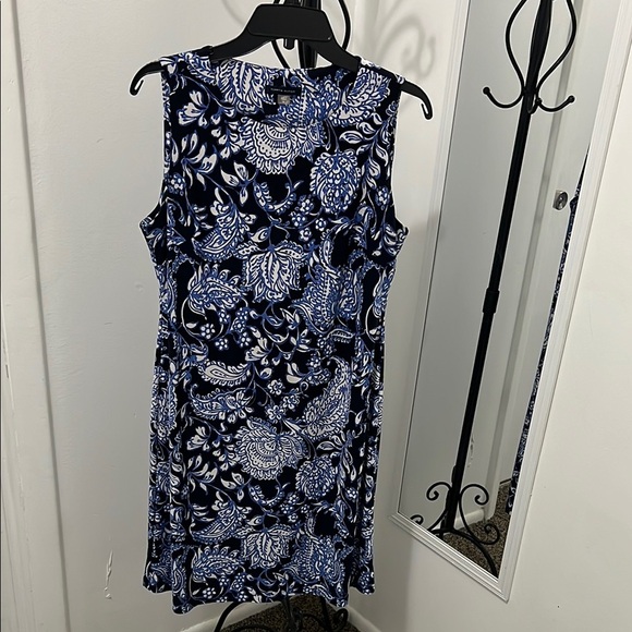 Tommy Hilfiger Blue Sheath Midi Dress Sleeveless Crew Neck - Picture 1 of 8